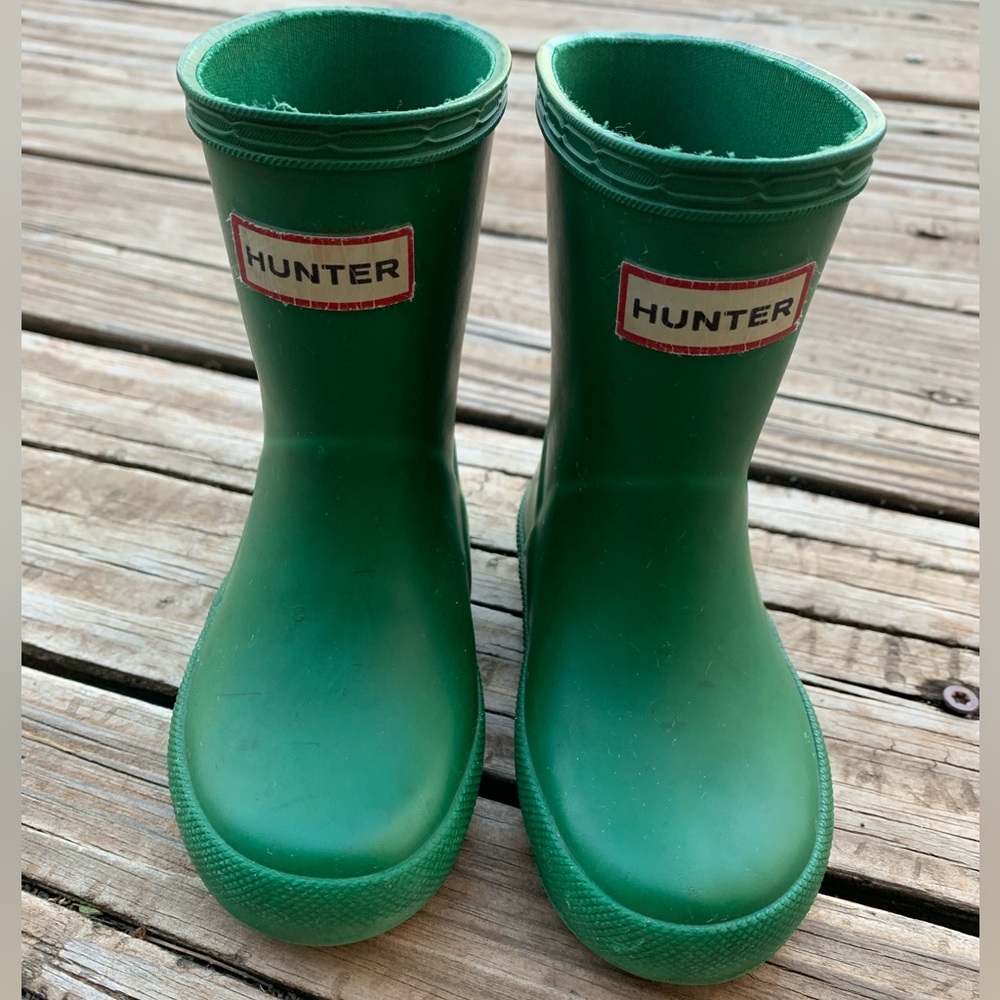 Hunter Kids Green Rain Boots - Toddler size 5